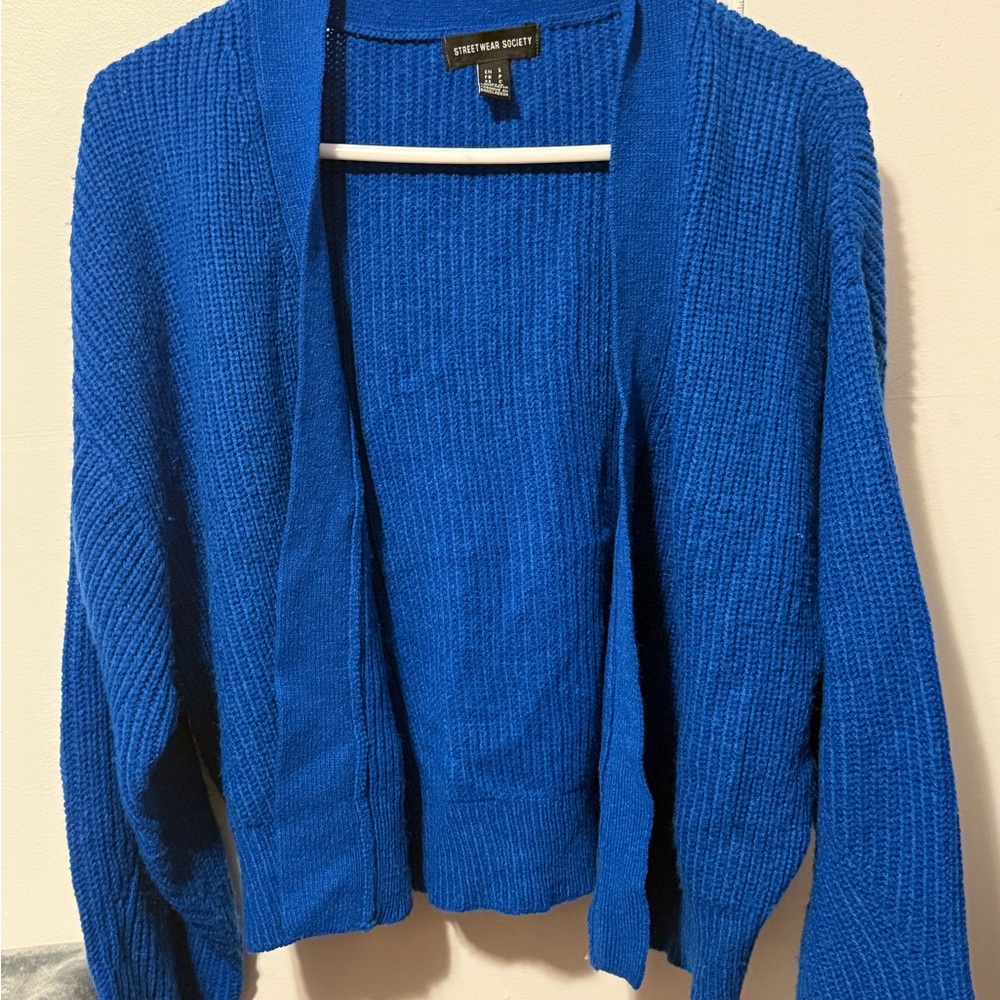 Streetwear Society Blue Loose Fit Cardigan Small